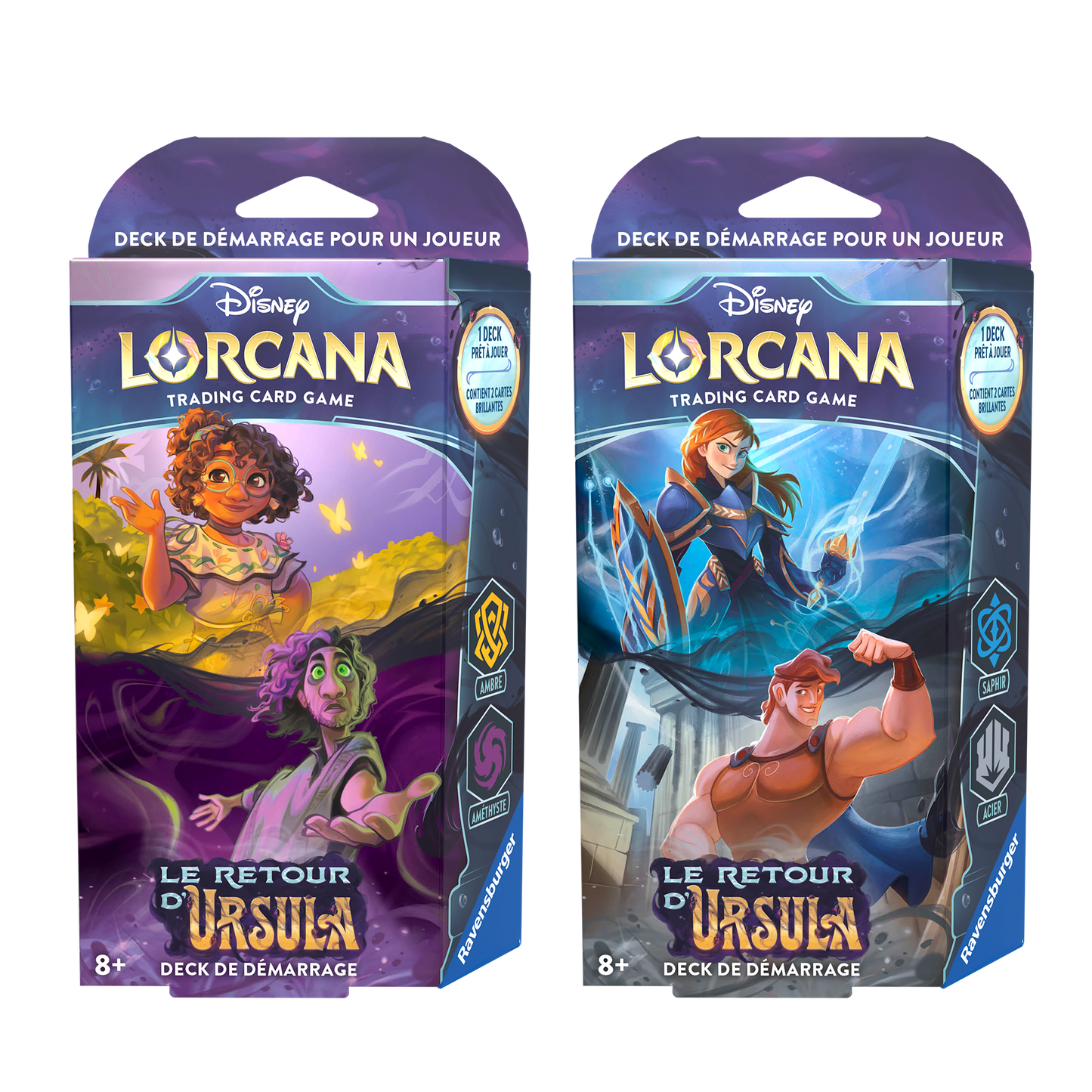 Lorcana - lot de 2 Decks de Démarrage - Chapitre 4 - Anna/Hercules – Mirabelle/Bruno – FR