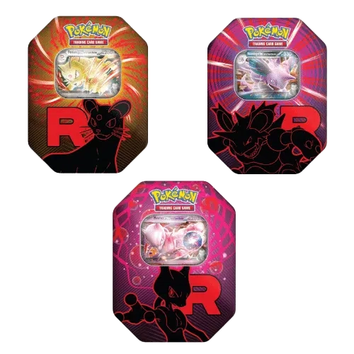 Pokémon - Lot de 3 Pokébox- Team Rocket – Pokémon – Mewtwo Ex – Persian Ex – Nidoking Ex – FR