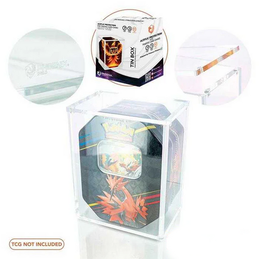 PROTECTION ACRYLIC CASE POUR POKEBOX TIN - PHOENIX SHIELD
